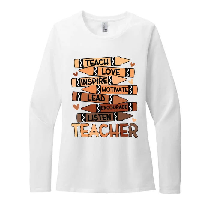 Black History Month Melanin Prek Preschool Teachers Womens CVC Long Sleeve Shirt