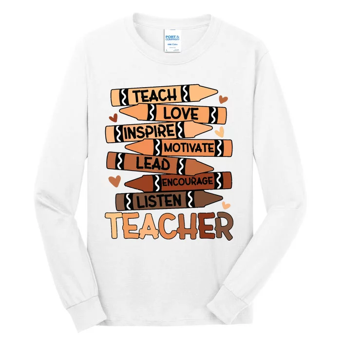 Black History Month Melanin Prek Preschool Teachers Tall Long Sleeve T-Shirt