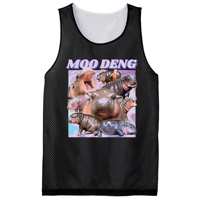 Baby Hippo Moo Deng Mesh Reversible Basketball Jersey Tank