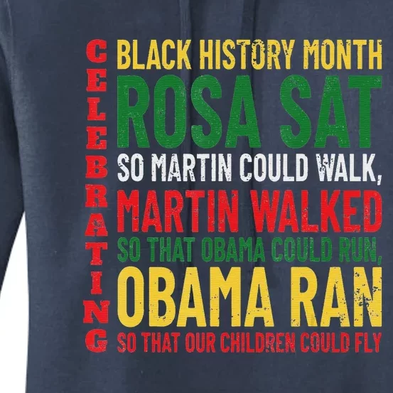 Black History Month Rosa Sat So Martin Could Walk Women's Pullover Hoodie