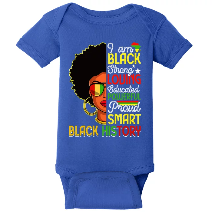 Black History Month Black And Educated Queen Juneteenth Gift Baby Bodysuit