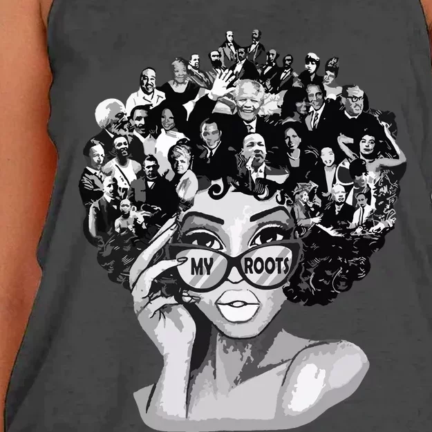 Black History Month Shirts I Love My Roots Back Powerful Blm Women's Knotted Racerback Tank