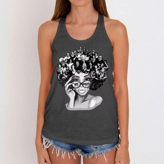 Black History Month Shirts I Love My Roots Back Powerful Blm Women's Knotted Racerback Tank