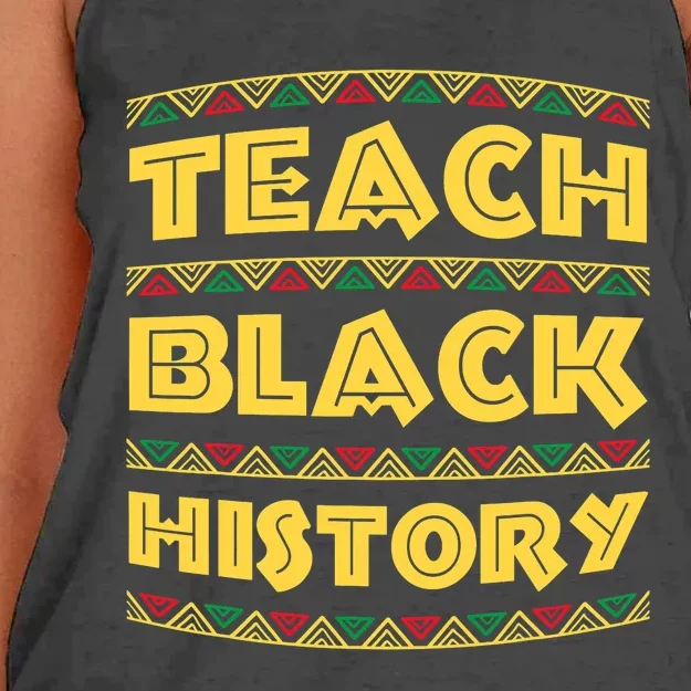 Black History Month Teach Black History Women's Knotted Racerback Tank