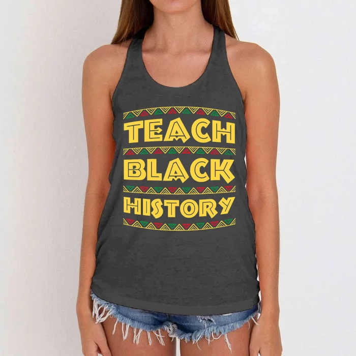 Black History Month Teach Black History Women's Knotted Racerback Tank