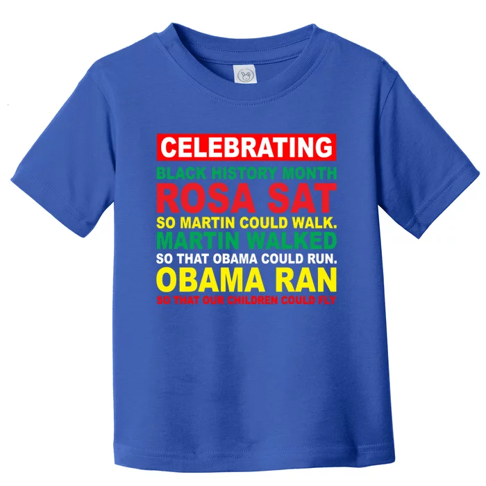 Black History Month Juneteenth Obama Ran Could Fly Funny Gift Toddler T-Shirt