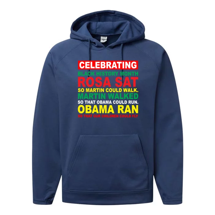 Black History Month Juneteenth Obama Ran Could Fly Funny Gift Performance Fleece Hoodie