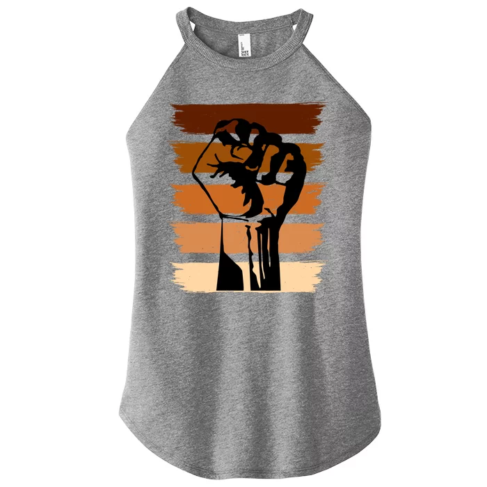 Black History Month Fist Women’s Perfect Tri Rocker Tank