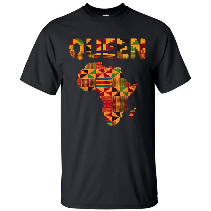 Black History Month Shirts Cool African Queen Art Kente Cloth Africa Ghana Tall T-Shirt