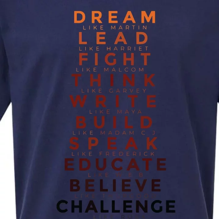 Black History Month Dream Like Martin Lead Like Harriet Sueded Cloud Jersey T-Shirt