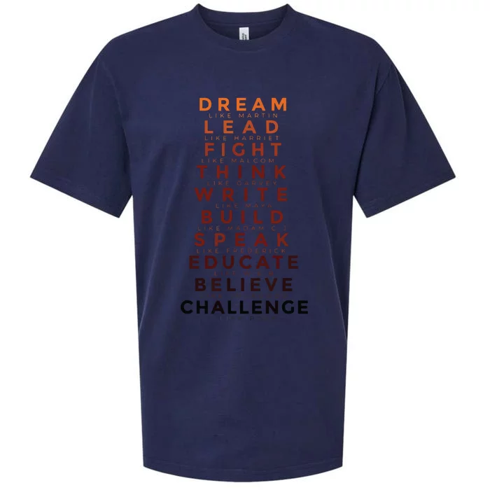 Black History Month Dream Like Martin Lead Like Harriet Sueded Cloud Jersey T-Shirt