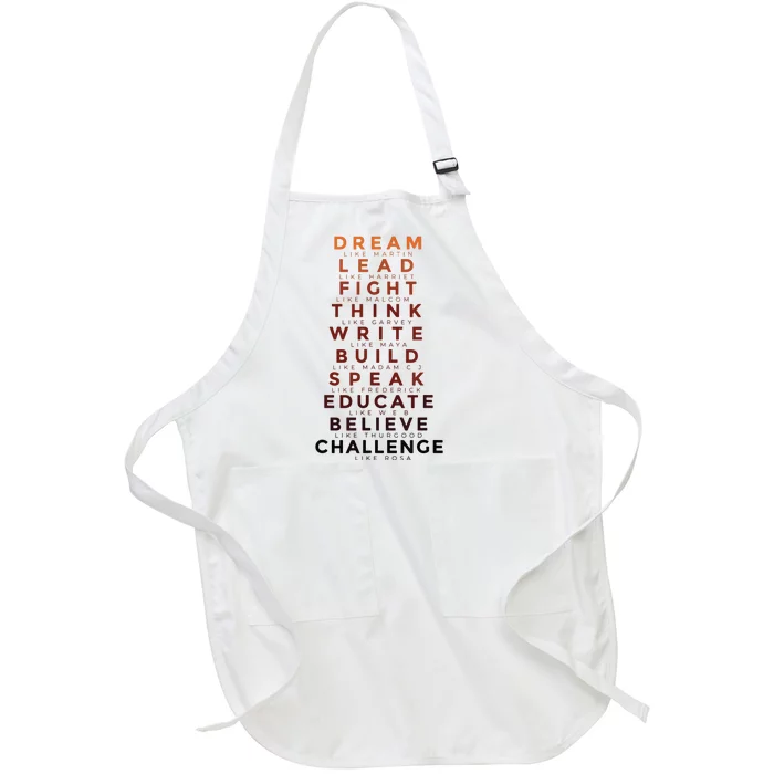 Black History Month Dream Like Martin Lead Like Harriet Full-Length Apron With Pocket