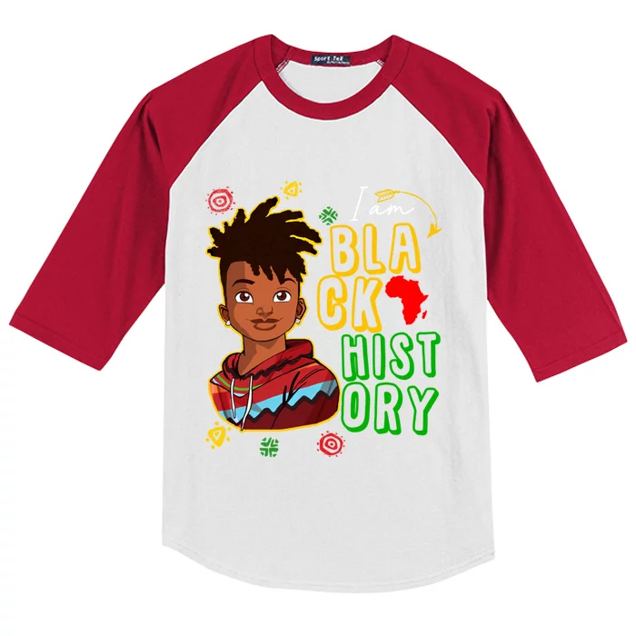 Black History Month Gift I Am African American Cool Gift Kids Colorblock Raglan Jersey