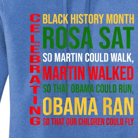 Black History Month Rosa Sat So Martin Could Walk Women's Pullover Hoodie