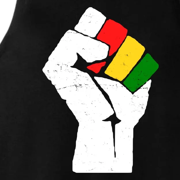 Black History Month Fist African Pride Ladies Tri-Blend Wicking Tank