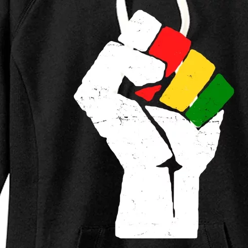 Black History Month Fist African Pride Women's Fleece Hoodie