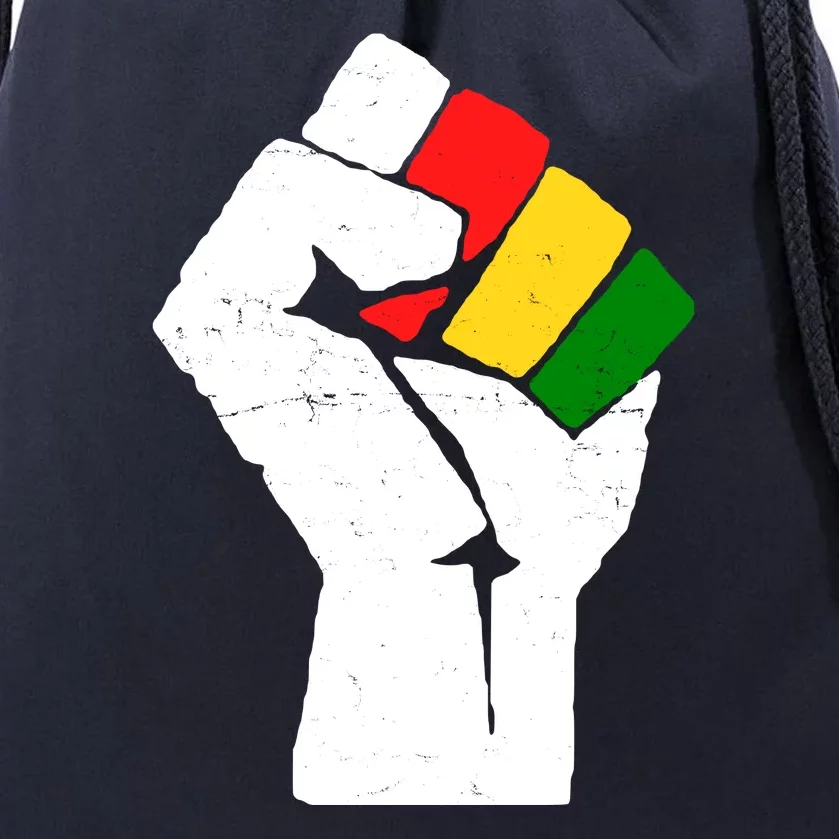 Black History Month Fist African Pride Drawstring Bag