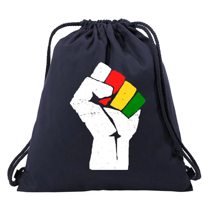 Black History Month Fist African Pride Drawstring Bag