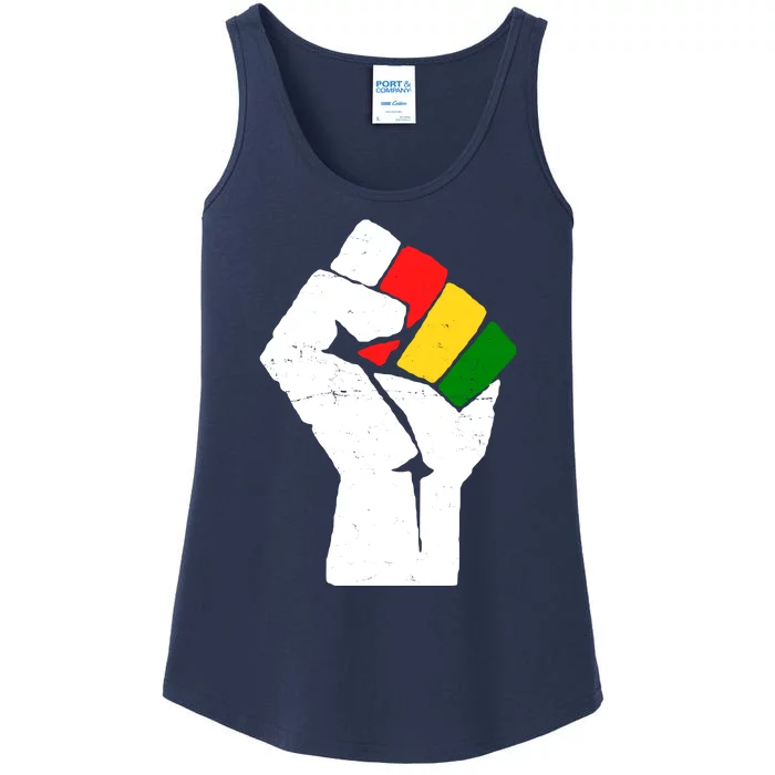 Black History Month Fist African Pride Ladies Essential Tank