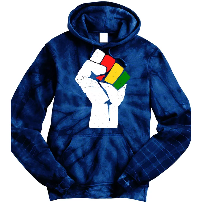 Black History Month Fist African Pride Tie Dye Hoodie