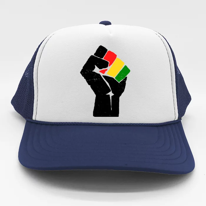 Black History Month Fist African Pride Trucker Hat