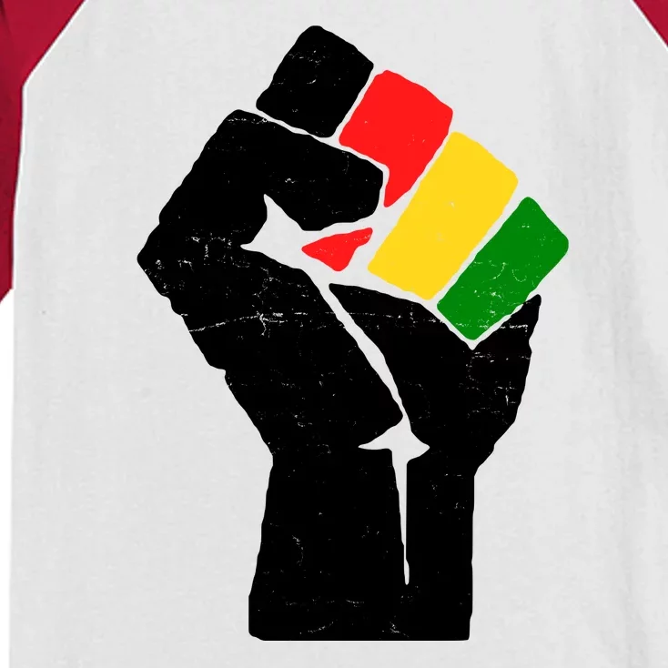 Black History Month Fist African Pride Kids Colorblock Raglan Jersey