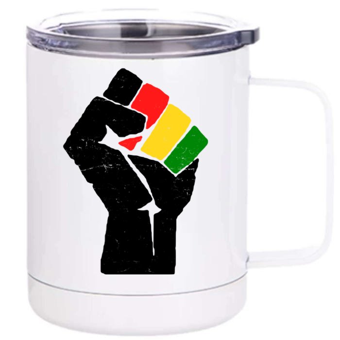 Black History Month Fist African Pride Front & Back 12oz Stainless Steel Tumbler Cup