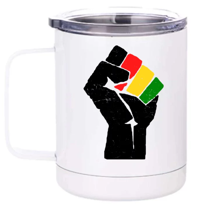 Black History Month Fist African Pride Front & Back 12oz Stainless Steel Tumbler Cup