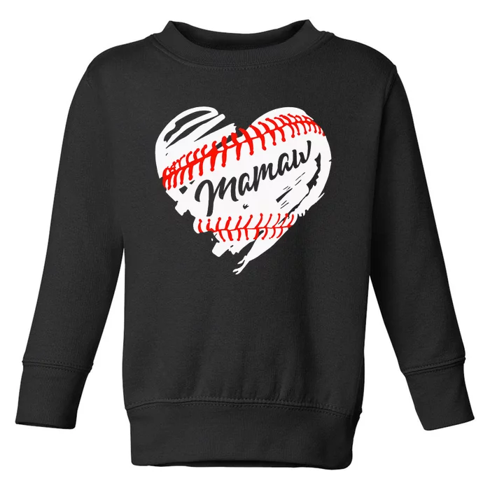 Baseball Heart Mamaw Mom Mother's Day Toddler Sweatshirt