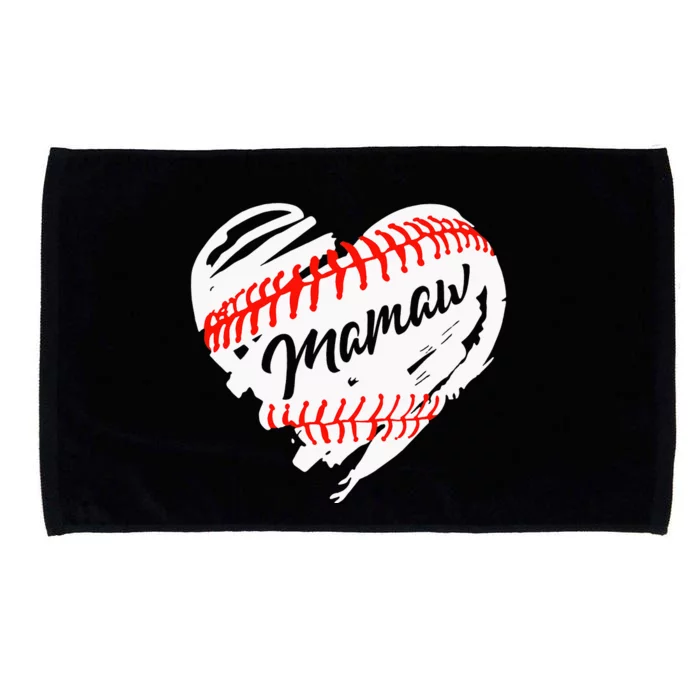 Baseball Heart Mamaw Mom Mother's Day Microfiber Hand Towel