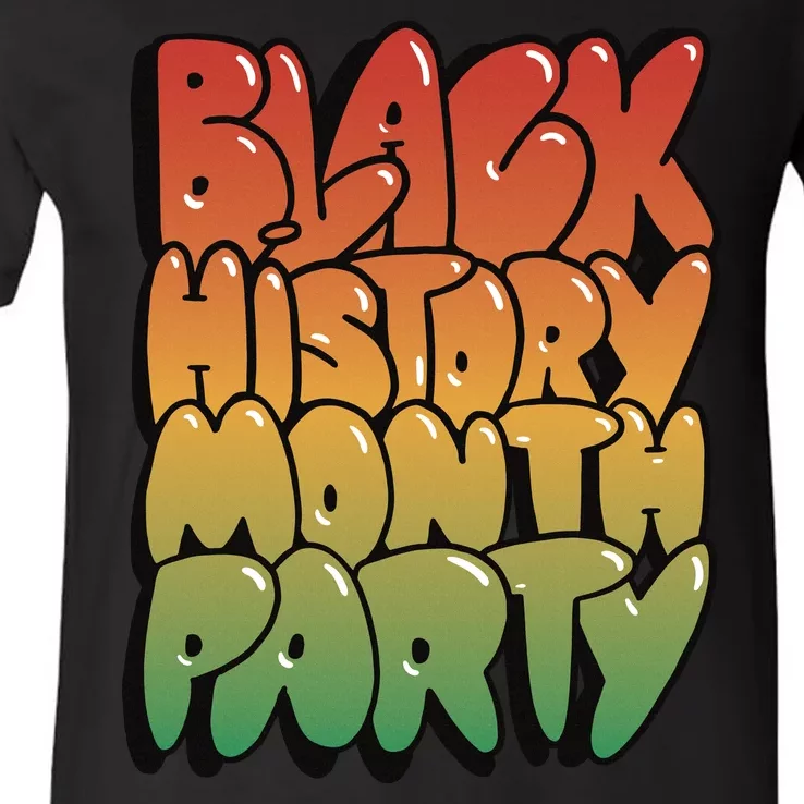 Black History Month Party V-Neck T-Shirt