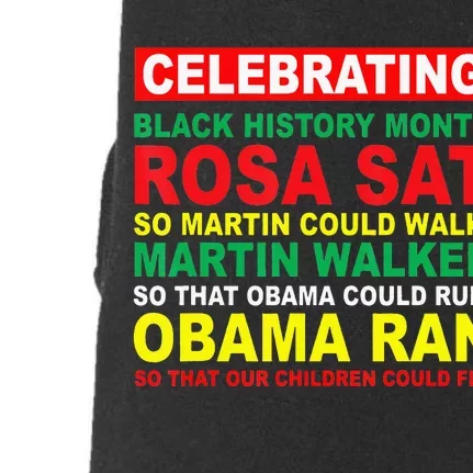 Black History Month Juneteenth Obama Ran Children Could Fly Doggie 3-End Fleece Hoodie