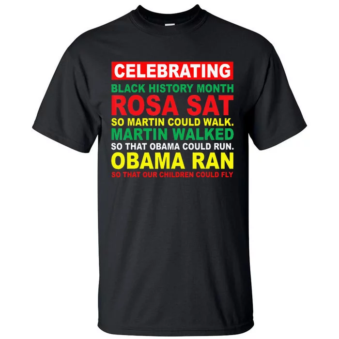 Black History Month Juneteenth Obama Ran Children Could Fly Tall T-Shirt