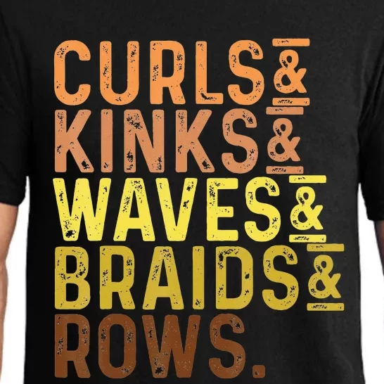 Black History Month 's Curls Kinks Waves Braids Rows Pajama Set