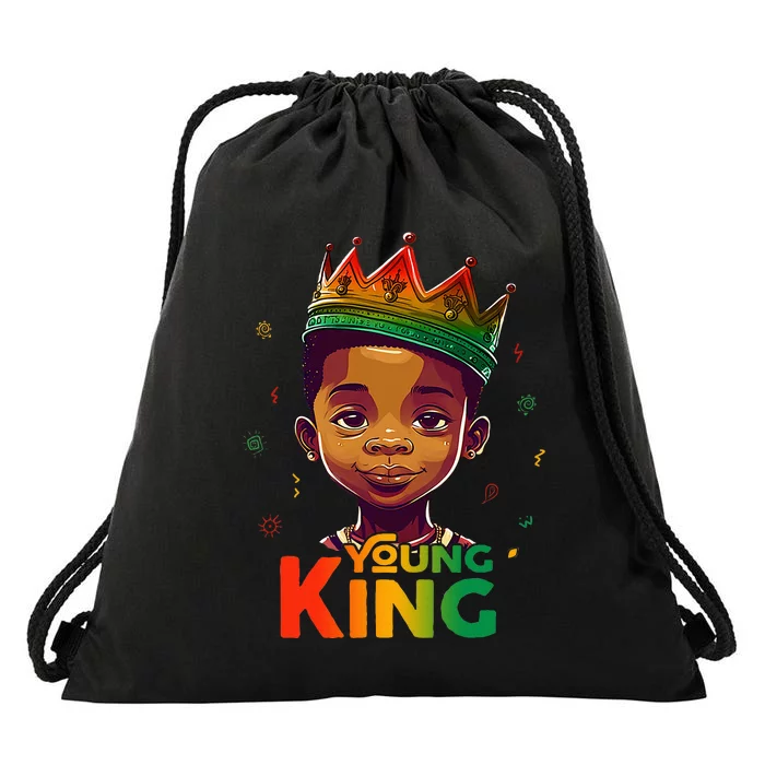 Black History Month For Young King Afro Drawstring Bag