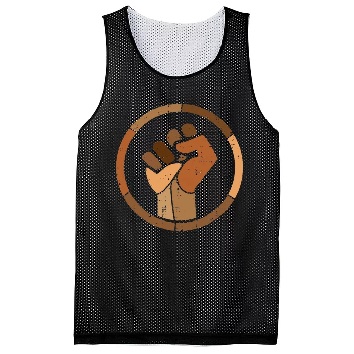 Black History Melanin Fist African Pride Mesh Reversible Basketball Jersey Tank