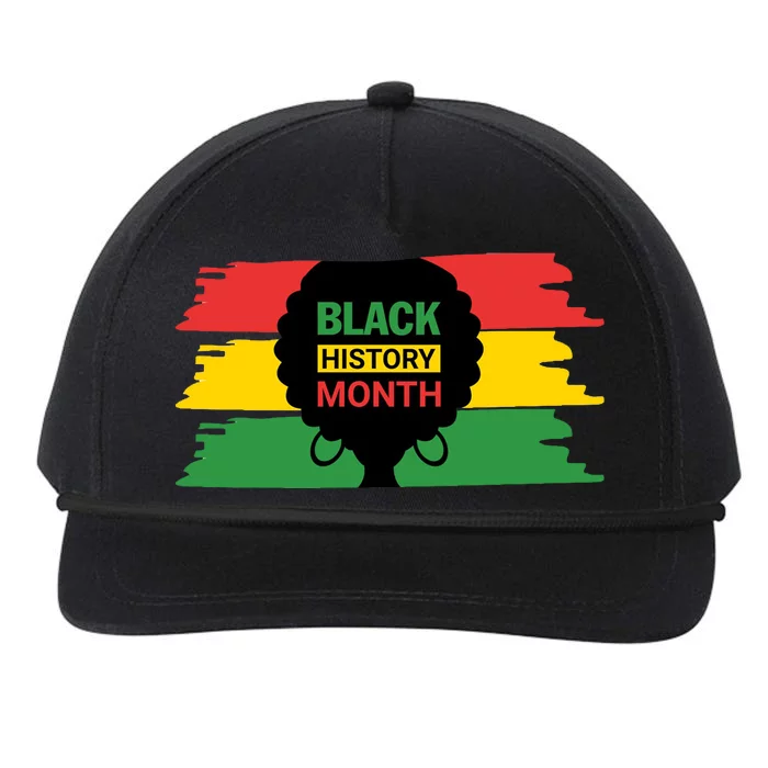 Black History Month Female Afro Snapback Five-Panel Rope Hat