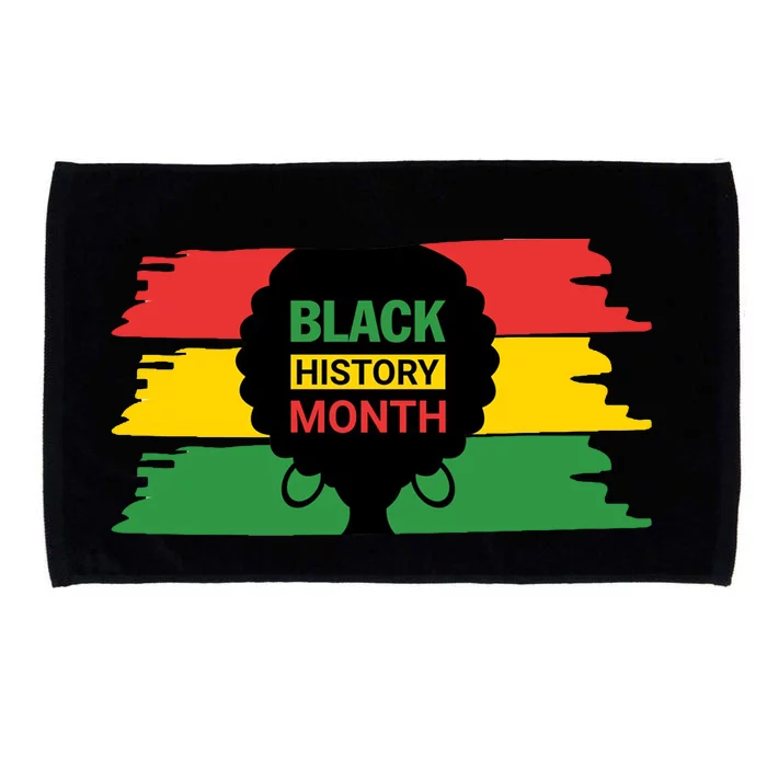 Black History Month Female Afro Microfiber Hand Towel