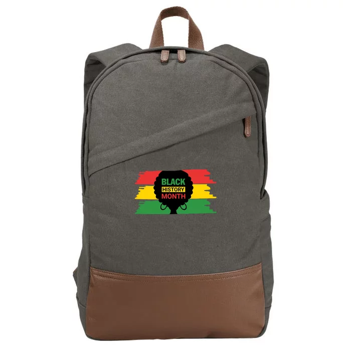 Black History Month Female Afro Cotton Canvas Backpack