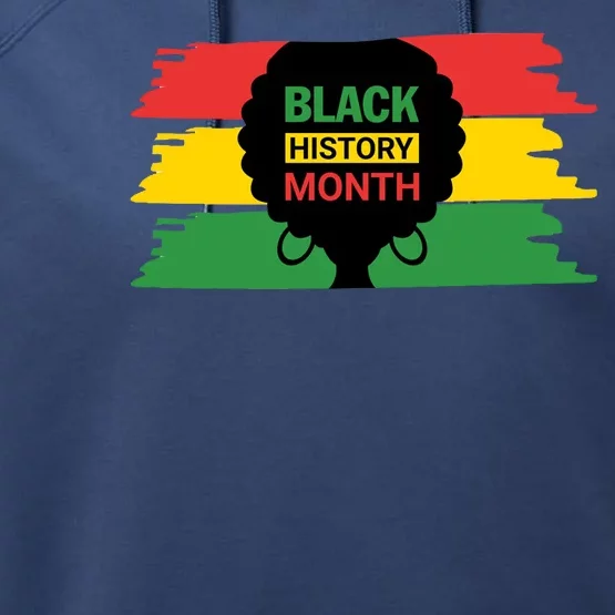 Black History Month Female Afro Performance Fleece Hoodie