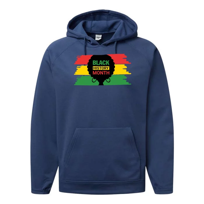 Black History Month Female Afro Performance Fleece Hoodie