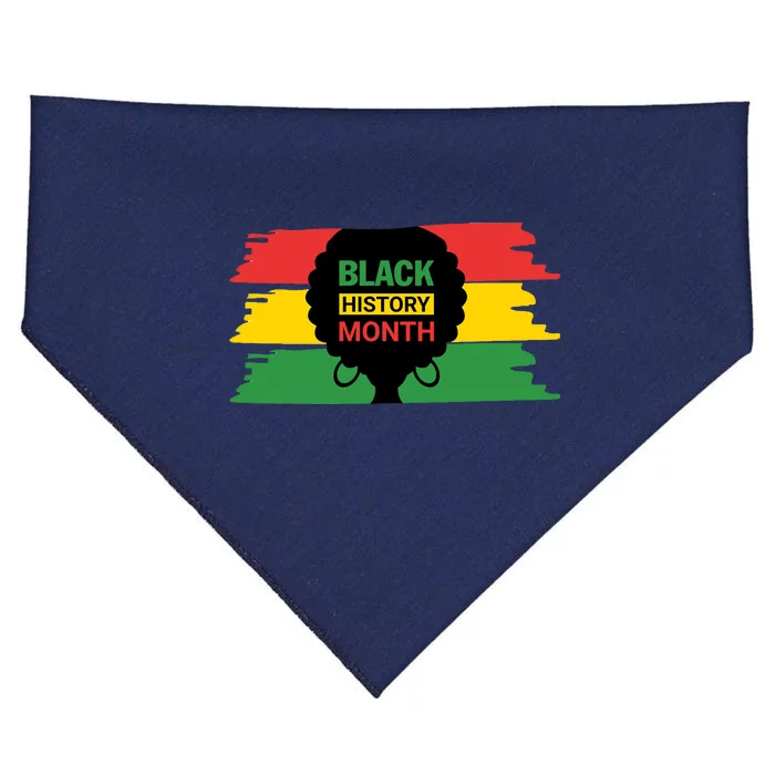 Black History Month Female Afro USA-Made Doggie Bandana