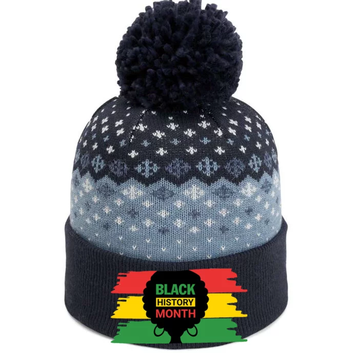 Black History Month Female Afro The Baniff Cuffed Pom Beanie