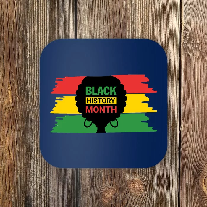 Black History Month Female Afro Coaster