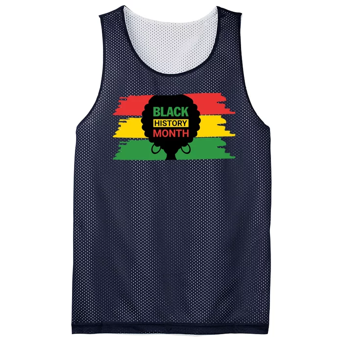 Black History Month Female Afro Mesh Reversible Basketball Jersey Tank