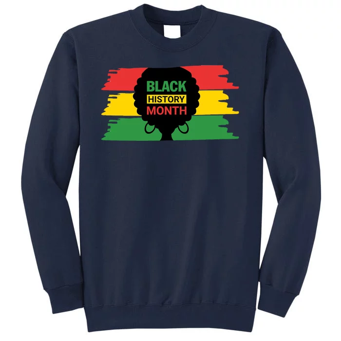 Black History Month Female Afro Tall Sweatshirt