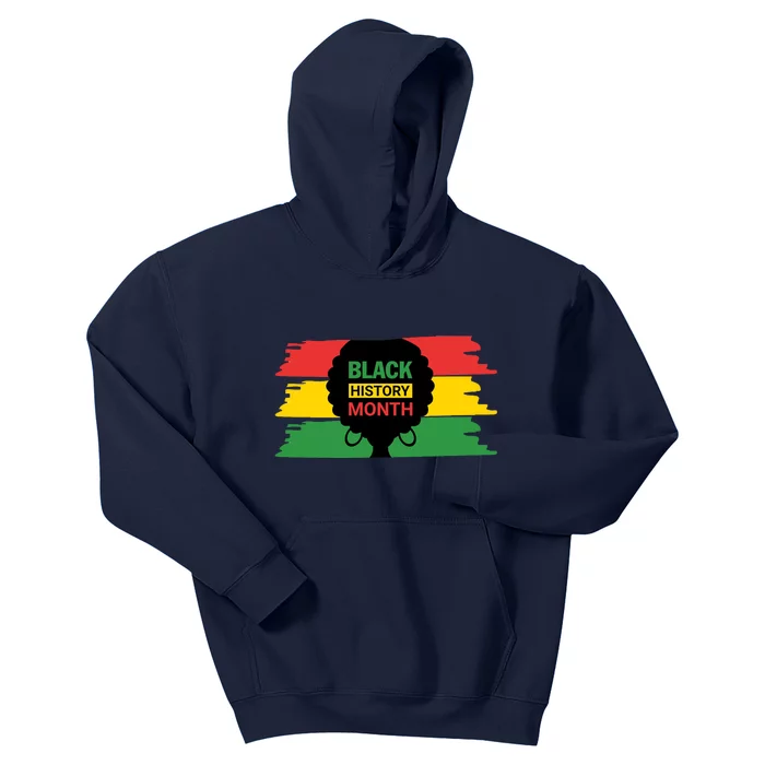 Black History Month Female Afro Kids Hoodie