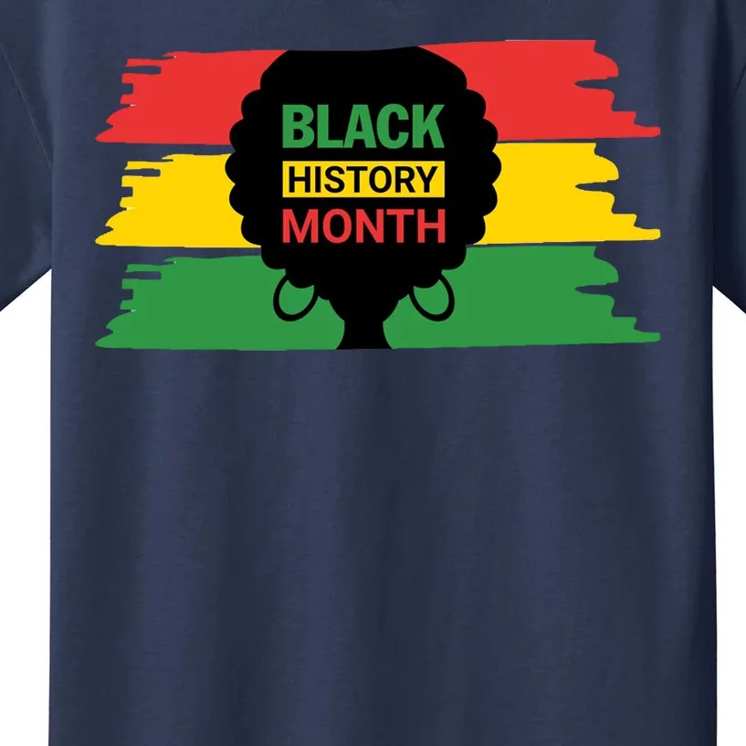 Black History Month Female Afro Kids T-Shirt