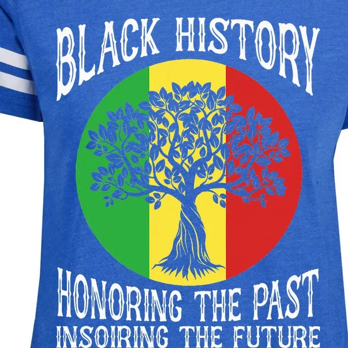 Black History Month Graphic Honor The Past Insoiring Future Enza Ladies Jersey Football T-Shirt