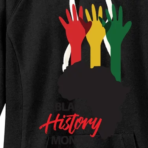 Black History Month Hands Map Women's Fleece Hoodie